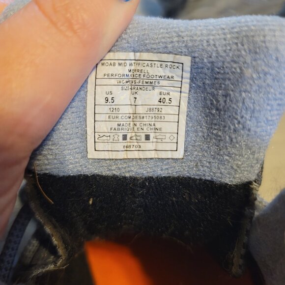 Merrell Women’s Blue Lace Up Waterproof Hiking Boots - Size 9.5 - Picture 6 of 7